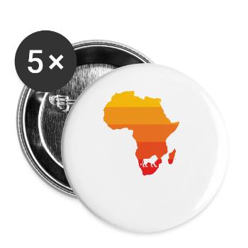 Africa Lion Zoo Predator King Safari - Buttons large 2.2''/56 mm (5-pack) - white - Front