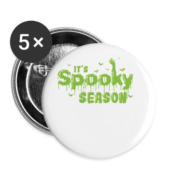 C’est spooky Season Halloween Custom USA - Lot de 5 grands badges (56 mm) - blanc - Devant