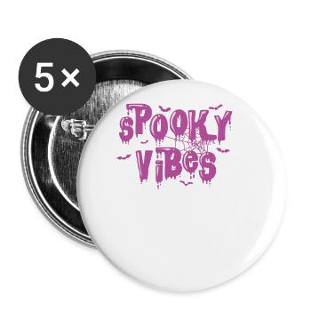 Spooky Vibes Halloween Custom Ghost - Buttons large 2.2''/56 mm (5-pack) - white - Front
