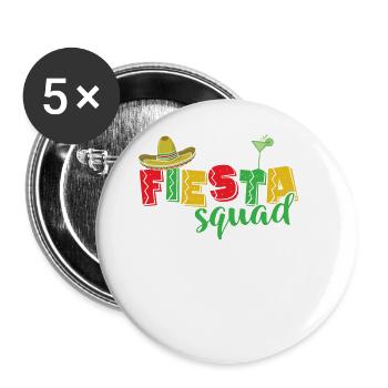 Fiesta Squad Holiday Mexico America - Buttons large 2.2''/56 mm (5-pack) - white - Front