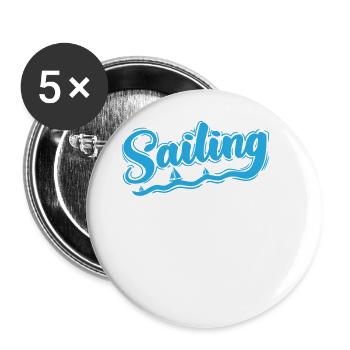 Sailing Sailing Boat Sport Water Sports - Buttons large 2.2''/56 mm (5-pack) - white - Front