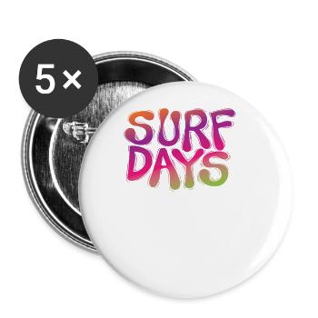Surf Days Surfing Surfboard Water Sports - Buttons large 2.2''/56 mm (5-pack) - white - Front