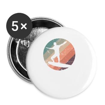 Surf Logo Surfing Surfboard Water Sports - Buttons large 2.2''/56 mm (5-pack) - white - Front