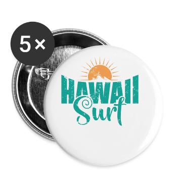 Hawaii Surf Surfing Surfboard Water Sports - Buttons large 2.2''/56 mm (5-pack) - white - Front