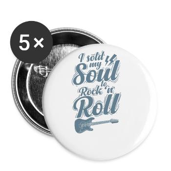 I sold my Soul to Rock 'n Roll Music Genre - Buttons large 2.2''/56 mm (5-pack) - white - Front