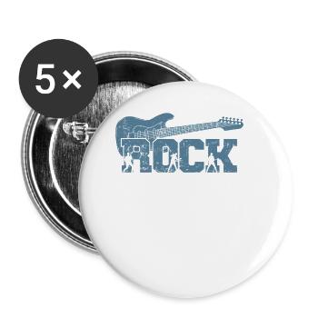 Rock Guitar Music Style Genre Guitar - Buttons large 2.2''/56 mm (5-pack) - white - Front
