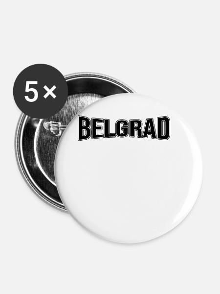 Belgrad - Buttons groß 56 mm (5er Pack) - Weiß