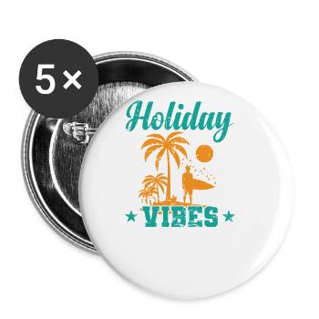 Holiday Vibes Holiday Leisure Holidays - Buttons large 2.2''/56 mm (5-pack) - white - Front