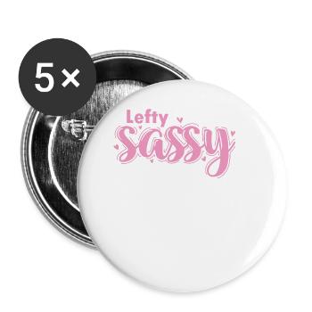 Lefty Sassy Left-handers write habit - Buttons large 2.2''/56 mm (5-pack) - white - Front