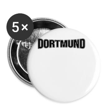 Dortmund - Lot de 5 grands badges (56 mm) - blanc - Devant