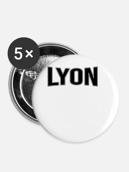 Lyon - Buttons groß 56 mm (5er Pack) - Weiß