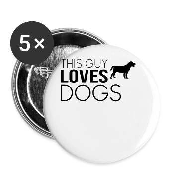 Type Dog Saying - Buttons large 2.2''/56 mm (5-pack) - white - Front