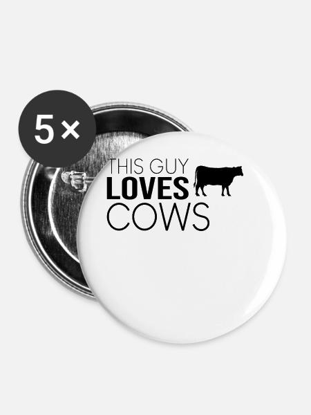 Typ Kuh Spruch - Buttons groß 56 mm (5er Pack) - Weiß