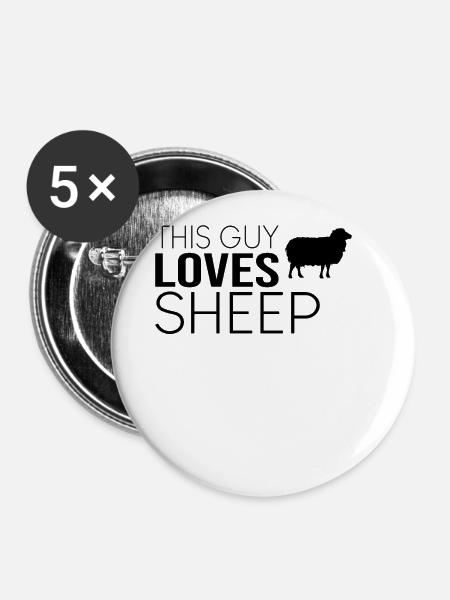Typ Schaf Spruch - Buttons groß 56 mm (5er Pack) - Weiß
