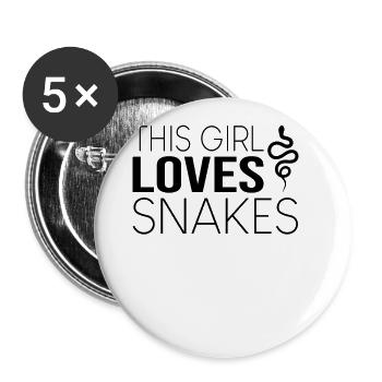 Girl Snake Saying - Buttons large 2.2''/56 mm (5-pack) - white - Front