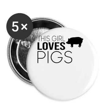 Dicton de cochon fille - Lot de 5 grands badges (56 mm) - blanc - Devant