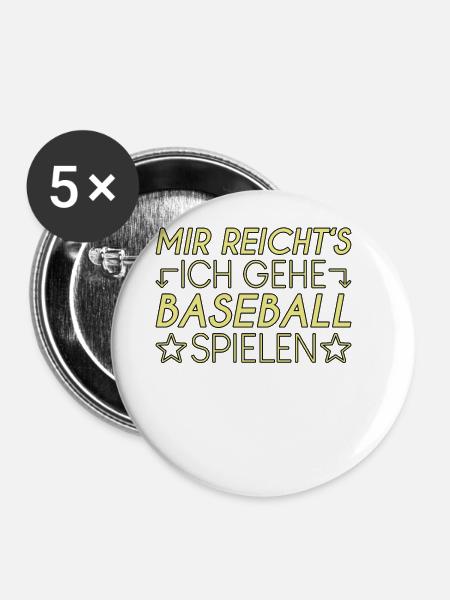 Baseball Spruch - Buttons groß 56 mm (5er Pack) - Weiß