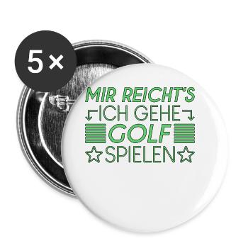 Golf Spruch - Buttons groß 56 mm (5er Pack) - Weiß - Vorne