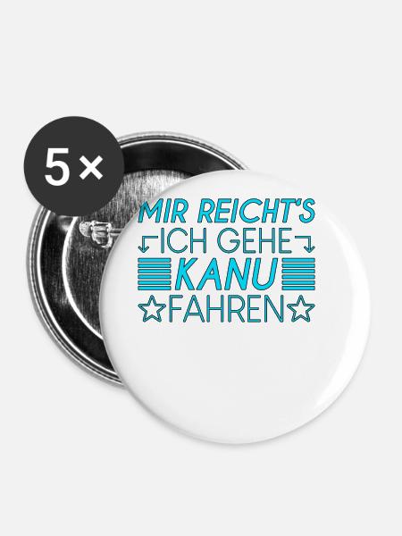 Kanusport Spruch - Buttons groß 56 mm (5er Pack) - Weiß