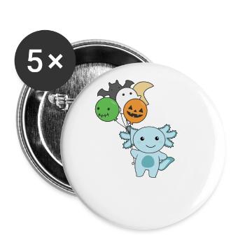 Axolotl Halloween Ballons Enfants MignonS Axolotls - Lot de 5 grands badges (56 mm) - blanc - Devant