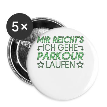 Parkour Spruch - Buttons groß 56 mm (5er Pack) - Weiß - Vorne