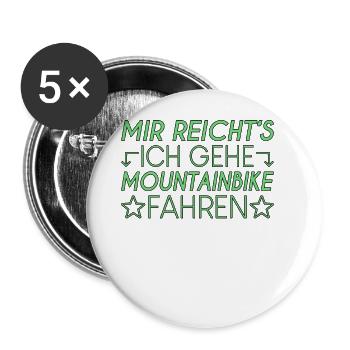 Mountainbike Spruch - Buttons groß 56 mm (5er Pack) - Weiß - Vorne