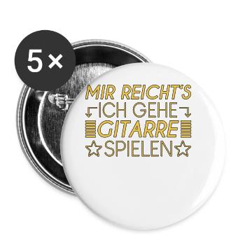 Gitarre Spruch - Buttons groß 56 mm (5er Pack) - Weiß - Vorne