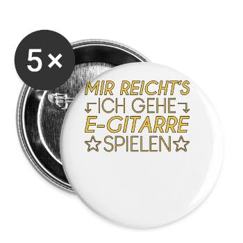 E Gitarre Spruch - Buttons groß 56 mm (5er Pack) - Weiß - Vorne