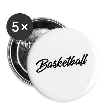 Basket-ball de Brooklyn à New York - Lot de 5 grands badges (56 mm) - blanc - Devant