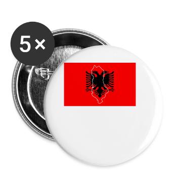 Drapeau de l’Albanie - Lot de 5 grands badges (56 mm) - blanc - Devant