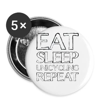 Eating Sleep Unicycle - Buttons large 2.2''/56 mm (5-pack) - white - Front