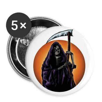 Horror Death Scythe Scary Skeleton Halloween Gift - Buttons large 2.2''/56 mm (5-pack) - white - Front