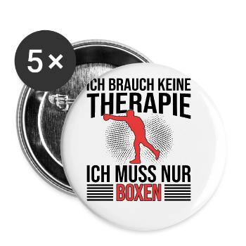 Boxen Therapie Spruch - Buttons groß 56 mm (5er Pack) - Weiß - Vorne