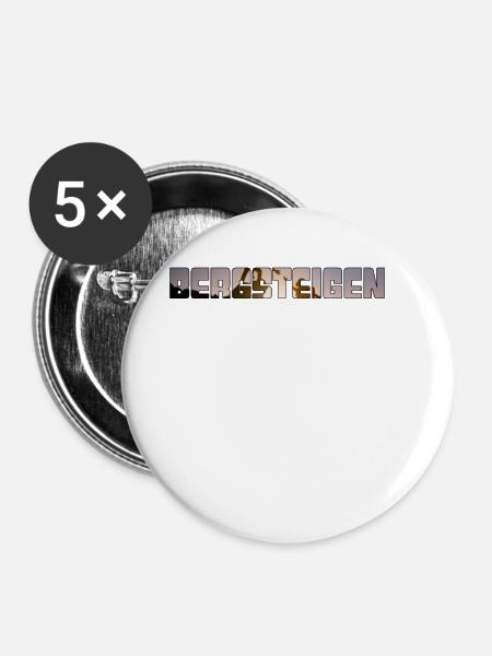 bergsteigen - Buttons groß 56 mm (5er Pack) - Weiß