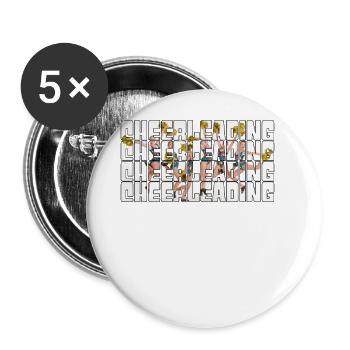 Cheerleading - Buttons large 2.2''/56 mm (5-pack) - white - Front