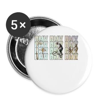 BMX - Buttons groß 56 mm (5er Pack) - Weiß - Vorne