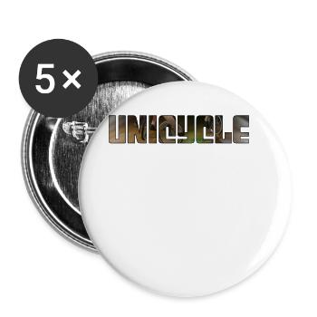 Unicycling - Buttons large 2.2''/56 mm (5-pack) - white - Front