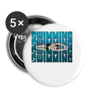 Nager - Lot de 5 grands badges (56 mm) - blanc - Devant