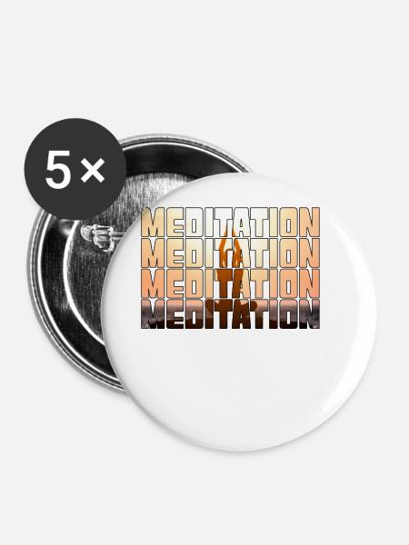 Meditation - Buttons groß 56 mm (5er Pack) - Weiß