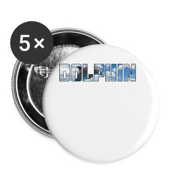 Delfin - Buttons groß 56 mm (5er Pack) - Weiß - Vorne