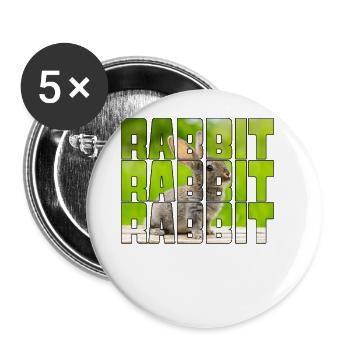 Hase - Buttons groß 56 mm (5er Pack) - Weiß - Vorne