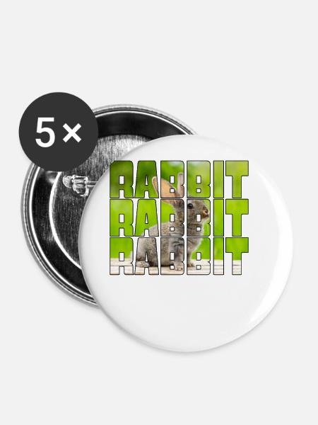 Hase - Buttons groß 56 mm (5er Pack) - Weiß