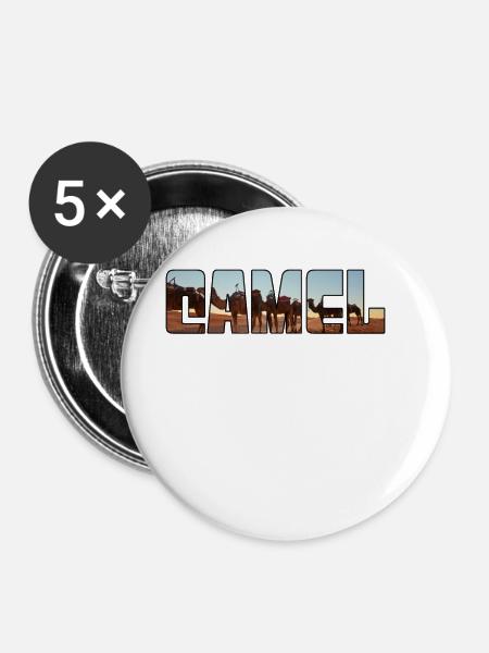 Kamel - Buttons groß 56 mm (5er Pack) - Weiß