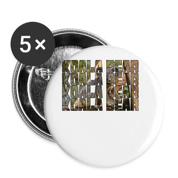 Koala Bear - Buttons large 2.2''/56 mm (5-pack) - white - Front