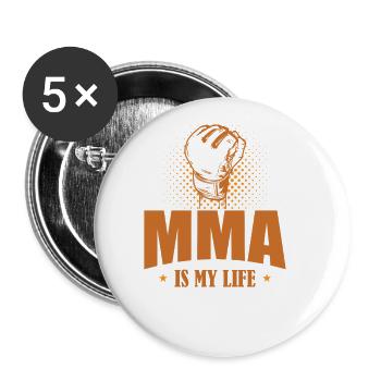 Le MMA est mon Life Mixed Martial Arts - Lot de 5 grands badges (56 mm) - blanc - Devant