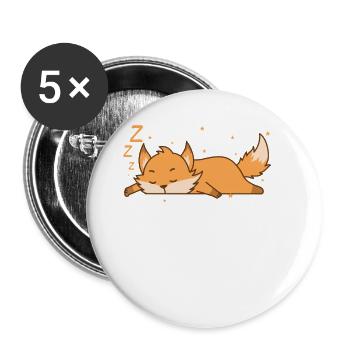 Fox dort mignon Zoo Tierpark - Lot de 5 grands badges (56 mm) - blanc - Devant