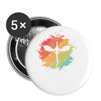 Dragon Drawing Fairy Tale Animal - Buttons large 2.2''/56 mm (5-pack) - white - Front