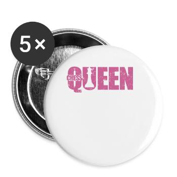 Chess Queen Chess Brain Teaser Board Game - Buttons large 2.2''/56 mm (5-pack) - white - Front