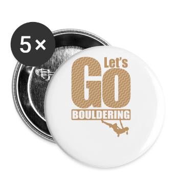 Let's go Bouldering Hobby Climbing Endurance - Buttons large 2.2''/56 mm (5-pack) - white - Front