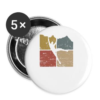 Escalade Bloc Hobby Fitness Sport - Lot de 5 grands badges (56 mm) - blanc - Devant
